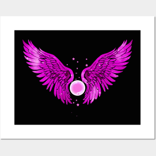 New year Pink Angel Posters and Art